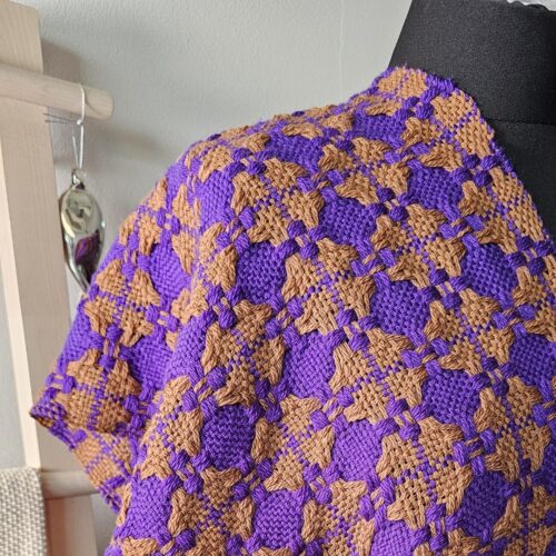 Handwoven Purple Brown Merinowool Scarf