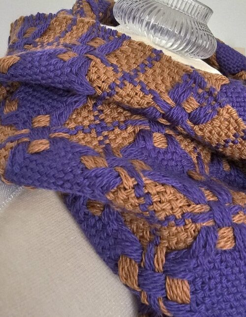 Handwoven Purple Brown Merinowool Scarf